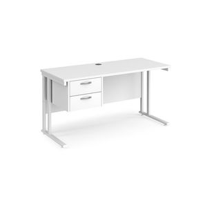 Maestro 25 Cant 600Mm Desk 2 Drawer Ped