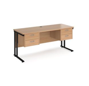 Maestro 25 Cant 600Mm Deep Desk 2X2D Ped