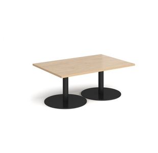 Monza rect coffee table flat round bases