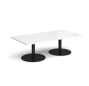 Monza rect coffee table flat round bases