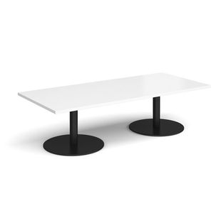 Monza rect coffee table flat round bases