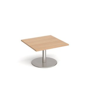 Monza square coffee table round base