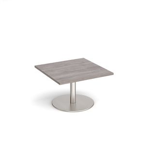 Monza square coffee table round base