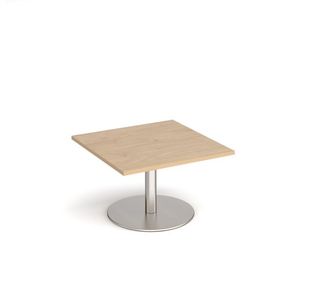 Monza square coffee table round base