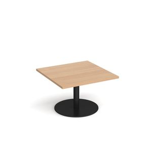 Monza square coffee table round base