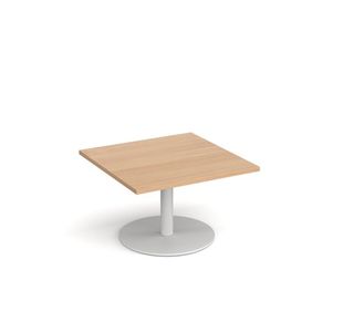 Monza square coffee table round base