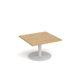 Monza square coffee table round base