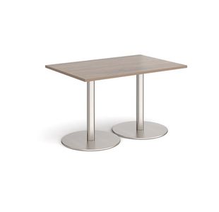 Monza rect dining table flat round bases