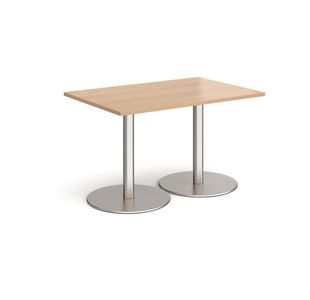 Monza rect dining table flat round bases