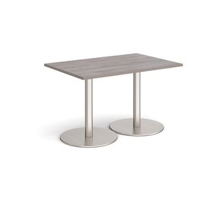 Monza rect dining table flat round bases