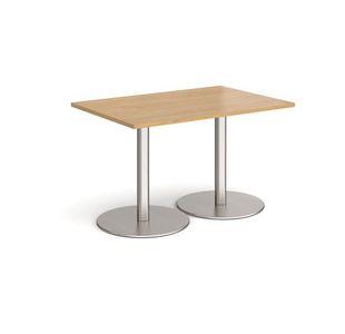 Monza rect dining table flat round bases