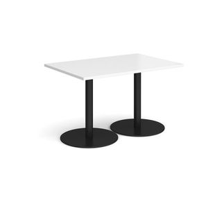 Monza rect dining table flat round bases