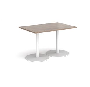 Monza rect dining table flat round bases