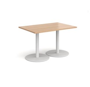 Monza rect dining table flat round bases