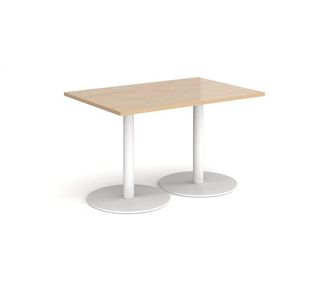 Monza rect dining table flat round bases