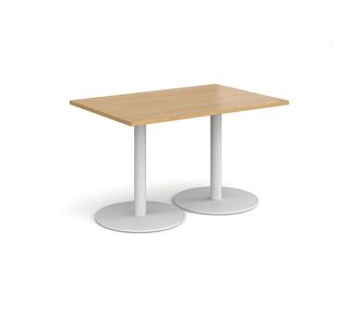 Monza rect dining table flat round bases