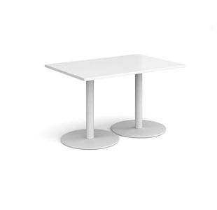 Monza rect dining table flat round bases