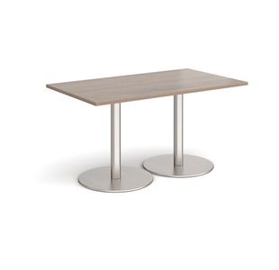 Monza rect dining table flat round bases