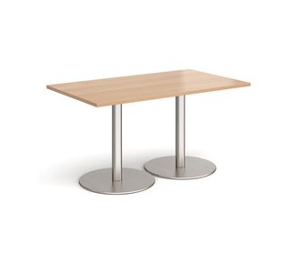 Monza rect dining table flat round bases