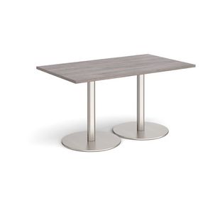 Monza rect dining table flat round bases