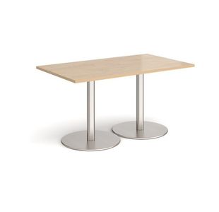 Monza rect dining table flat round bases