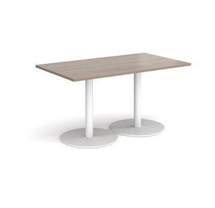 Monza rect dining table flat round bases