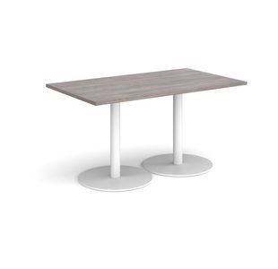 Monza rect dining table flat round bases