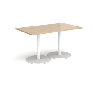 Monza rect dining table flat round bases