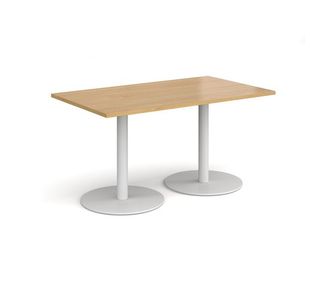 Monza rect dining table flat round bases