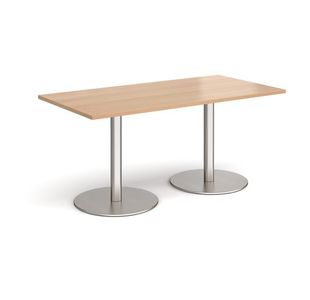 Monza rect dining table flat round bases