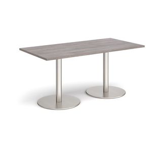 Monza rect dining table flat round bases