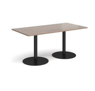 Monza rect dining table flat round bases