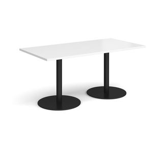 Monza rect dining table flat round bases