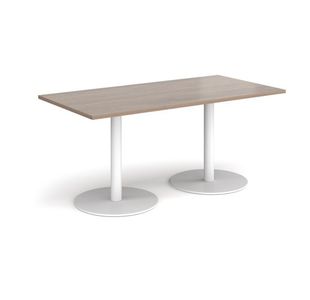 Monza rect dining table flat round bases