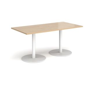 Monza rect dining table flat round bases