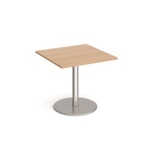 Monza square dining table round base