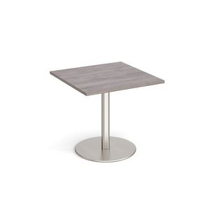 Monza square dining table round base