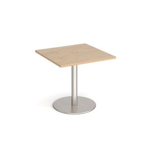 Monza square dining table round base