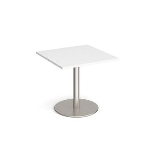 Monza square dining table round base