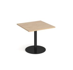 Monza square dining table round base