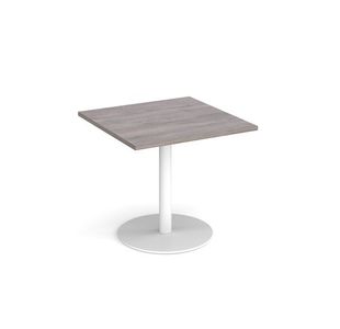 Monza square dining table round base