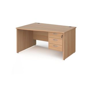 Maestro 25 panel end lh wave desk 3d ped