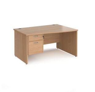 Maestro 25 panel end rh wave desk 2d ped