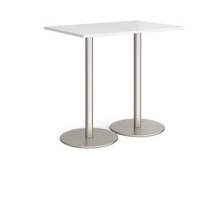 Monza rect poseur table round bases