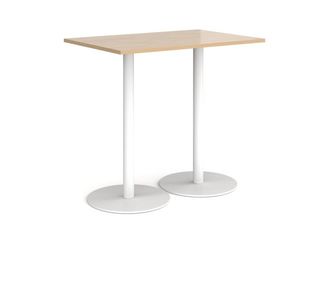 Monza rect poseur table round bases