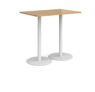 Monza rect poseur table round bases