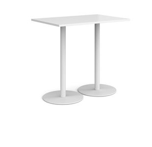 Monza rect poseur table round bases