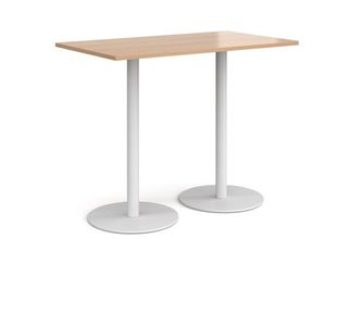 Monza rect poseur table round bases