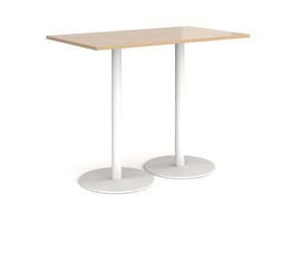 Monza rect poseur table round bases