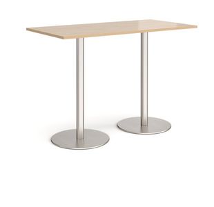 Monza rect poseur table round bases